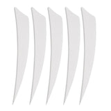 Maxbell 5 Pieces Shield Cut Archery Hunting Arrow Feather Fletching DIY White Right - Aladdin Shoppers