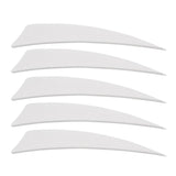 Maxbell 5 Pieces Shield Cut Archery Hunting Arrow Feather Fletching DIY White Right - Aladdin Shoppers