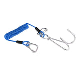 Maxbell Scuba Diving Reef Double Hooks with Spiral Coil Lanyard and Carabiner blue - Aladdin Shoppers