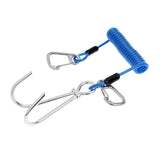 Maxbell Scuba Diving Reef Double Hooks with Spiral Coil Lanyard and Carabiner blue - Aladdin Shoppers