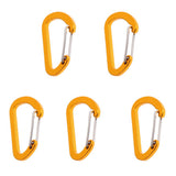 Maxbell Maxbell 5 Piece D Ring Carabiner Spring Snap Clip Key Chain Hook Buckle Gold Yellow