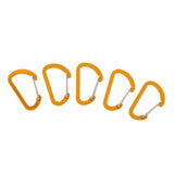 Maxbell Maxbell 5 Piece D Ring Carabiner Spring Snap Clip Key Chain Hook Buckle Gold Yellow