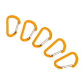 Maxbell Maxbell 5 Piece D Ring Carabiner Spring Snap Clip Key Chain Hook Buckle Gold Yellow