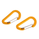 Maxbell Maxbell 5 Piece D Ring Carabiner Spring Snap Clip Key Chain Hook Buckle Gold Yellow