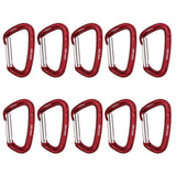 Maxbell Maxbell 10 Pieces 3.86" x 2.28" 24KN Aluminum Straight Gate Keylock Key Nose Carabiners Durable & Multipurpose for Rock Climbing Mountaineering Camping Hiking