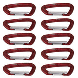 Maxbell Maxbell 10 Pieces 3.86" x 2.28" 24KN Aluminum Straight Gate Keylock Key Nose Carabiners Durable & Multipurpose for Rock Climbing Mountaineering Camping Hiking