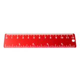 Maxbell Maxbell Aluminum Alloy Portable Mini Pocket Bookmark 12cm Ruler Measure Tool Red