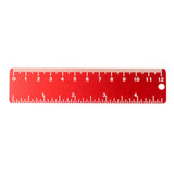 Maxbell Maxbell Aluminum Alloy Portable Mini Pocket Bookmark 12cm Ruler Measure Tool Red