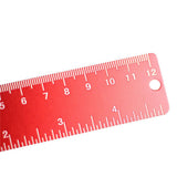 Maxbell Maxbell Aluminum Alloy Portable Mini Pocket Bookmark 12cm Ruler Measure Tool Red