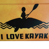 Maxbell Maxbell I LOVE KAYAK Kayak Canoe Stickers Boat Funny Decal Car Window Decor Black