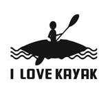 Maxbell I LOVE KAYAK Kayak Canoe Stickers Boat Funny Decal Car Window Decor Black - Aladdin Shoppers