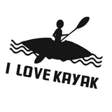 Maxbell I LOVE KAYAK Kayak Canoe Stickers Boat Funny Decal Car Window Decor Black - Aladdin Shoppers