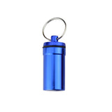 Maxbell Maxbell Airtight Pill Box Case Holder Container Alloy Capsule Bottle Keychain Blue