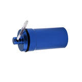Maxbell Maxbell Airtight Pill Box Case Holder Container Alloy Capsule Bottle Keychain Blue