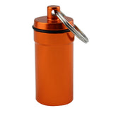 Maxbell Maxbell Airtight Pill Box Case Holder Container Alloy Capsule Bottle Keychain Orange