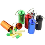 Maxbell Maxbell Airtight Pill Box Case Holder Container Alloy Capsule Bottle Keychain Orange