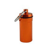 Maxbell Maxbell Airtight Pill Box Case Holder Container Alloy Capsule Bottle Keychain Orange