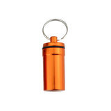 Maxbell Maxbell Airtight Pill Box Case Holder Container Alloy Capsule Bottle Keychain Orange
