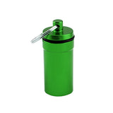 Maxbell Maxbell Airtight Pill Box Case Holder Container Alloy Capsule Bottle Keychain Green