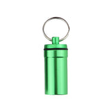 Maxbell Maxbell Airtight Pill Box Case Holder Container Alloy Capsule Bottle Keychain Green