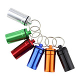 Maxbell Maxbell Airtight Pill Box Case Holder Container Alloy Capsule Bottle Keychain Green