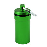 Maxbell Maxbell Airtight Pill Box Case Holder Container Alloy Capsule Bottle Keychain Green