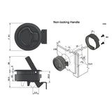 8pcs Nylon 2in Flush Pull Slam Latch for Boat Marine Deck Hatch 1/2in Door