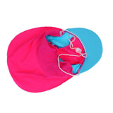 Maxbell Kids UPF 50+ Sun Protection Beach Hat Neck Flap 2# Rose Red & Sky Blue - Aladdin Shoppers