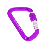 Maxbell 30KN 6720LB Aluminum Alloy D Shape Screw Locking Climbing Carabiner Purple - Aladdin Shoppers