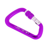 Maxbell 30KN 6720LB Aluminum Alloy D Shape Screw Locking Climbing Carabiner Purple - Aladdin Shoppers