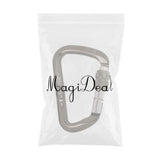 Maxbell Maxbell 30KN 6720LB Aluminum Alloy D Shape Screw Locking Climbing Carabiner Grey