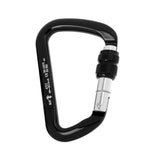 Maxbell 30KN 6720LB Aluminum Alloy D Shape Screw Locking Climbing Carabiner Black - Aladdin Shoppers