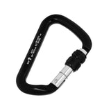 Maxbell 30KN 6720LB Aluminum Alloy D Shape Screw Locking Climbing Carabiner Black - Aladdin Shoppers