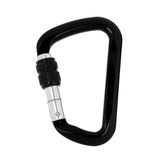 Maxbell 30KN 6720LB Aluminum Alloy D Shape Screw Locking Climbing Carabiner Black - Aladdin Shoppers