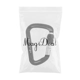 Maxbell 30KN 6720LB Aluminum Alloy D Shape Screw Locking Climbing Carabiner Black - Aladdin Shoppers