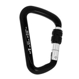 Maxbell 30KN 6720LB Aluminum Alloy D Shape Screw Locking Climbing Carabiner Black - Aladdin Shoppers