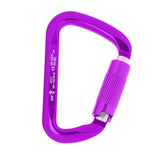 Maxbell 30KN Rock Climbing D Shape Auto Self Locking Twist Gate Carabiner Purple - Aladdin Shoppers