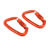 Maxbell Maxbell 2 Piece 24KN Self-locking Aluminum Mountain Rock Climbing Carabiner Orange