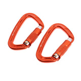 Maxbell 2 Piece 24KN Self-locking Aluminum Mountain Rock Climbing Carabiner Orange - Aladdin Shoppers