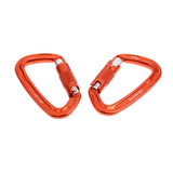 Maxbell 2 Piece 24KN Self-locking Aluminum Mountain Rock Climbing Carabiner Orange - Aladdin Shoppers