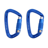 Maxbell Maxbell 2 Piece 24KN Self-locking Aluminum Mountain Rock Climbing Carabiner Blue