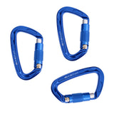 Maxbell Maxbell 3 Pieces 24KN Aluminum Rock Climbing Auto Self Locking Carabiner blue