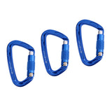 Maxbell Maxbell 3 Pieces 24KN Aluminum Rock Climbing Auto Self Locking Carabiner blue