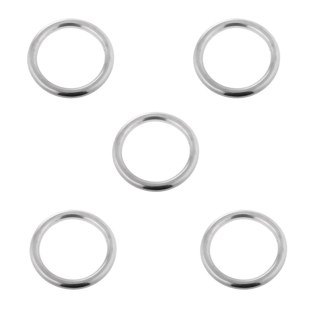 Maxbell Maxbell 5 Pieces Smooth Welded Polished Boat Marine Stainless Steel O Ring 3 x 20mm
