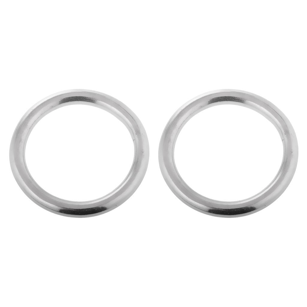 Maxbell Maxbell 1 Pair Smooth Welded Polished Boat Marine Stainless Steel O Ring 5 x 35mm