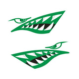 Maxbell 2 Pieces Vinyl Shark Teeth Mouth Decals Stickers for Kayak Canoe Boat Green - Aladdin Shoppers