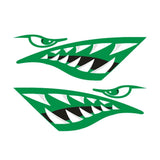 Maxbell 2 Pieces Vinyl Shark Teeth Mouth Decals Stickers for Kayak Canoe Boat Green - Aladdin Shoppers