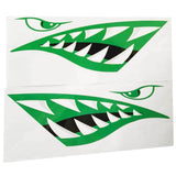 Maxbell 2 Pieces Vinyl Shark Teeth Mouth Decals Stickers for Kayak Canoe Boat Green - Aladdin Shoppers