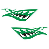 Maxbell 2 Pieces Vinyl Shark Teeth Mouth Decals Stickers for Kayak Canoe Boat Green - Aladdin Shoppers