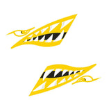 Maxbell 2 Pieces Vinyl Shark Teeth Mouth Decals Stickers for Kayak Canoe Boat Yellow - Aladdin Shoppers